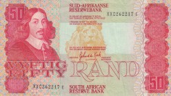 South Africa, 50 Rand, 1984, VF, p122a
 Serial Number: XX0262217
Estimate: 25-50 USD