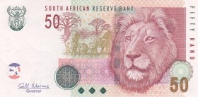 South Africa, 50 Rand, 2005/2010, XF, p130b
 Serial Number: BP7405353C
Estimate: 10-20 USD