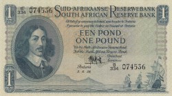 South Africa, 1 Pound, 1958, XF, p93e
 Serial Number: B334 074536
Estimate: 50-100 USD
