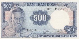 South Vietnam, 500 Dong, 1966, UNC, p23a
 Serial Number: R7 116610
Estimate: 20-40 USD