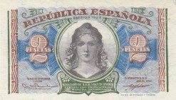 Spain, 2 Pesetas, 1938, UNC, p95
 Serial Number: A0107955
Estimate: 10-20 USD