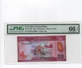 Sri Lanka, 20 Rupees, 2015, UNC, p123c
PMG 66 EPQ, Serial Number: W/304 893865
Estimate: 30-60 USD