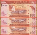 Sri Lanka, 100 Rupees, 2016, UNC, p125
Consecutive serial number, total 3 banknotes, Serial Number: U/471 872917-8-9
Estimate: 15-30 USD
