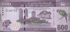 Sri Lanka, 500 Rupees, 2013, AUNC, p129
 Serial Number: T/52 188152
Estimate: 10-20 USD