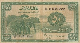 Sudan, 50 Piastres, 1967, VF, p7b
 Serial Number: B/130635222
Estimate: 50-100 USD