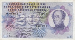 Switzerland, 20 Franken, 1974, VF, p46v
 Serial Number: 103Y 097985
Estimate: 15-30 USD