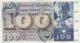 Switzerland, 100 Franken, 1961, VF (+), p49d
 Serial Number: 27H94923
Estimate: 20-40 USD