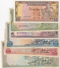 Syria, 1 Pound, 5 Pounds, 10 Pounds, 25 Pounds, 50 Pounds and 100 Pounds, 1958, FINE / VF, p86, p87, p88, p89, p90, p91, (Total 6 banknotes)
Estimate...