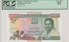 Tanzania, 1.000 Shilingi, 1990, UNC, p22
PCGS 63, Serial Number: AE 521111
Estimate: 50-100 USD