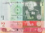 Tonga, Total 3 banknotes
1 Pa'anga, 2009, UNC, p37; 2 Pa'anga, 2008, UNC, p38; 2 Pa'anga, 2015, UNC, p44
Estimate: 10-20 USD