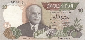 Tunisia, 10 Dinars, 1986, XF, p84
 Serial Number: 947011/20
Estimate: 10-20 USD
