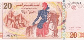 Tunisia, 20 Dinars, 2011, UNC, p93b
 Serial Number: 1905220/22
Estimate: 15-30 USD