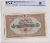 Turkey, Ottoman Empire, 5 Livre, 1915, XF, p70, SPECIMEN
PCGS 45, V. Mehmed Reşad period, AH: 30 March 1331, sign: Talat/ Hüseyin Cahid, Serial Numbe...