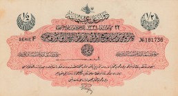 Turkey, Ottoman Empire, 1/2 Livre, 1916, XF, p82, 
V. Mehmed Reşad period, AH: 22 December 1331, sign: Talat/ Panfili, Serial Number: F 181736
Estim...