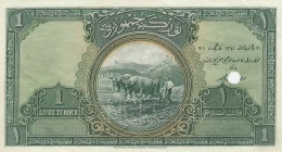 Turkey, 1 Livre, 1927, AUNC, p119, SPECIMEN
Estimate: 500-1000 USD