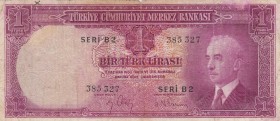 Turkey, 1 Lira, 1942, POOR, p135, 
Wrote with pen at the face side, Serial Number: B2 385327
Estimate: 10-20 USD