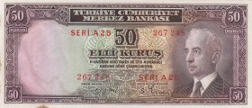 Turkey, 50 Kuruş, UNC, p133, 
There are little stains , Serial Number: A25 267248
Estimate: 30-60 USD