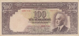 Turkey, 100 Lira, 1942, VF, 
 Serial Number: F16 05717
Estimate: 4000-8000 USD