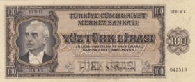 Turkey, 100 Lira, 1942, XF (+), p144, 
natural, Serial Number: A6 042518
Estimate: 300-600 USD