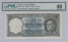 Turkey, 100 Lira, 1964, XF, p177, 
PMG 40, Serial Number: C05 007191
Estimate: 50-100 USD