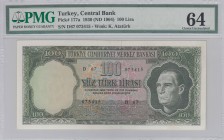Turkey, 100 Lira, 1969, UNC, p182
PMG 64, Serial Number: D67 073415
Estimate: 1000-2000 USD