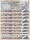 Turkey, 5 Lira, 1976, UNC, p185, total 9 banknotes
Consecutive serial number banknotes, Serial Number: J16 211489-90-91-92-93-94-95-96-97
Estimate: ...