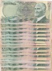Turkey, 10 Lira, 1966/75, Different conditions between VF and AUNC, p180/p186, 
Total 16 banknotes
Estimate: 10-20 USD