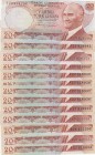 Turkey, 20 Lira, 1979/83, UNC, p187 , 6. EMISSION
13 pc, mix letters
Estimate: 20-40 USD