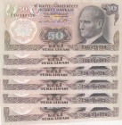 Turkey, 50 Lira, 1976/83, UNC, p188, 7.EMISSION
6 pcs mixed letter
Estimate: 10-20 USD