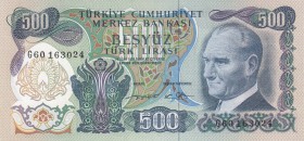 Turkey, 500 Lira, 1974, UNC, p190c, 
pressed, Serial Number: G60 163024
Estimate: 25-50 USD