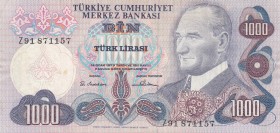 Turkey, 1000 Lira , 1978, XF, p191, 
REPLACEMENT, Serial Number: Z91 871157
Estimate: 60-120 USD