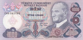 Turkey, 1.000 Lira, 1979, UNC, p191, 
 Serial Number: C66 582783
Estimate: 20-40 USD