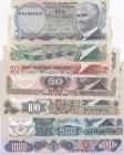 Turkey , 5 Lira, 10 Lira, 20 Lira, 50 Lira, 100 Lira, 500 Lira and 1.000 Lira, 1975/1978, UNC, (Total 7 banknotes)
The set consists of all the money ...