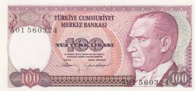 Turkey, 100 Lira, 1983, UNC, p194, 
 Serial Number: A01 560324
Estimate: 10-20 USD