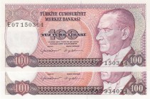 Turkey, 100 Lira, 1984, UNC, p194, 7. Emission 
Different watermark, Serial Number: E07 150364, E82 934034
Estimate: 15-30 USD