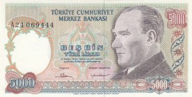 Turkey, 5.000 Lİra, 1981, UNC, p196A , 
 Serial Number: A24 069444
Estimate: 75-150 USD