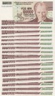 Turkey, 100.000 Lira, 1996, AUNC - UNC, p205c, (Total 17 banknotes)
all banknotes have H48 prefix number and some of them are serial follow-up
Estim...