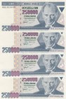 Turkey, 250.000 Lira, 1998, AUNC - UNC, p211, (Total 4 banknotes)
Prefix numbers: G37-G65-H23-H61
Estimate: 10-20 USD