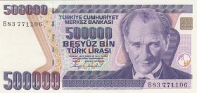 Turkey, 500.000 Lira, 1993, UNC, p208a, 
 Serial Number: B83 771106
Estimate: 10-20 USD