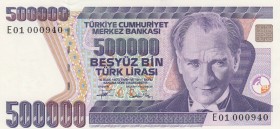 Turkey, 500.000 Lira, 1994, UNC, p208c, 
"E01" First 1000 edition, Serial Number: E01 000940
Estimate: 15-30 USD