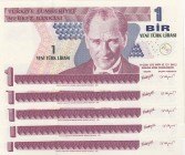 Turkey, 5.000.000 Lira, 2005, UNC, p216, 
total 5 banknotes, Serial Number: A01 532783, A01532784, A01532809, A01532786, A01 532808
Estimate: 15-30 ...