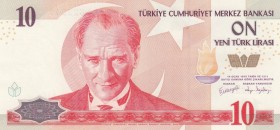 Turkey, 10 New Lira, 2005, UNC, p218, 
 Serial Number: F70 622947
Estimate: 10-20 USD