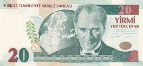 Turkey, 20 New Lira, 2005, UNC, p219, 
 Serial Number: A01 431337
Estimate: 10-20 USD