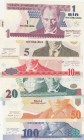 Turkey, 1-5-10-20-50-100 New Turkish Lira, 2005, UNC, FOLDER, (Total 6 banknotes)
match numbers, Serial Number: A01 000984
Estimate: 400-800 USD