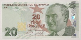 Turkey, 20 Lira, 2019, UNC, p224, 
 Serial Number: D001 511224
Estimate: 10-20 USD