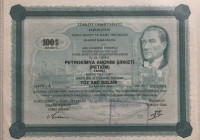 Turkey, 100 Dollars, 1987, UNC, BOND SHARE
Petkim 
Estimate: 25-50 USD