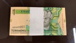 Turkmenistan, 1 Manat, 2014, UNC, p29b, BUNDLE
Total 100 banknotes
Estimate: 30-60 USD