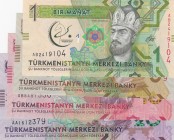 Turkmenistan, Different 4 commemorative banknotes
1 Manat, 2017, UNC, p36; 5 Manat, 2017, UNC, p37; 10 Manat, 2017, UNC, p38; 20 Manat, 2017, UNC, p3...