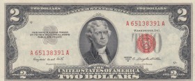 United States of America, 2 Dollars, 1953, XF, p380b
Serial B, Serial Number: A 65138391A
Estimate: 15-30 USD