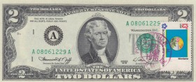 United States of America, 2 Dollars, 1977, UNC, p461
1st day issue with stamp, Serial Number: A08061229A
Estimate: 10-20 USD